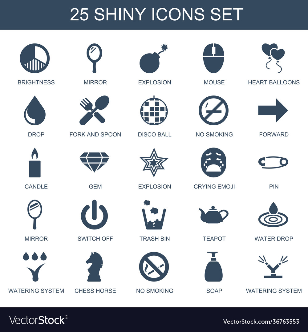 Shiny icons Royalty Free Vector Image - VectorStock