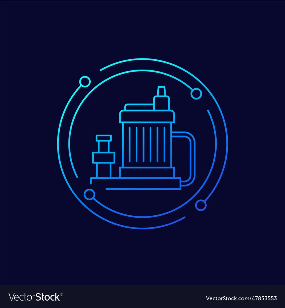 Sump pump icon line design Royalty Free Vector Image