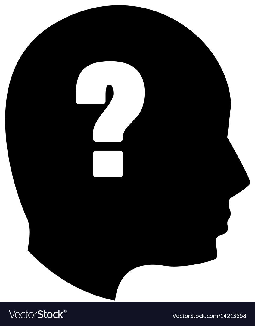 Black contour human man question Royalty Free Vector Image