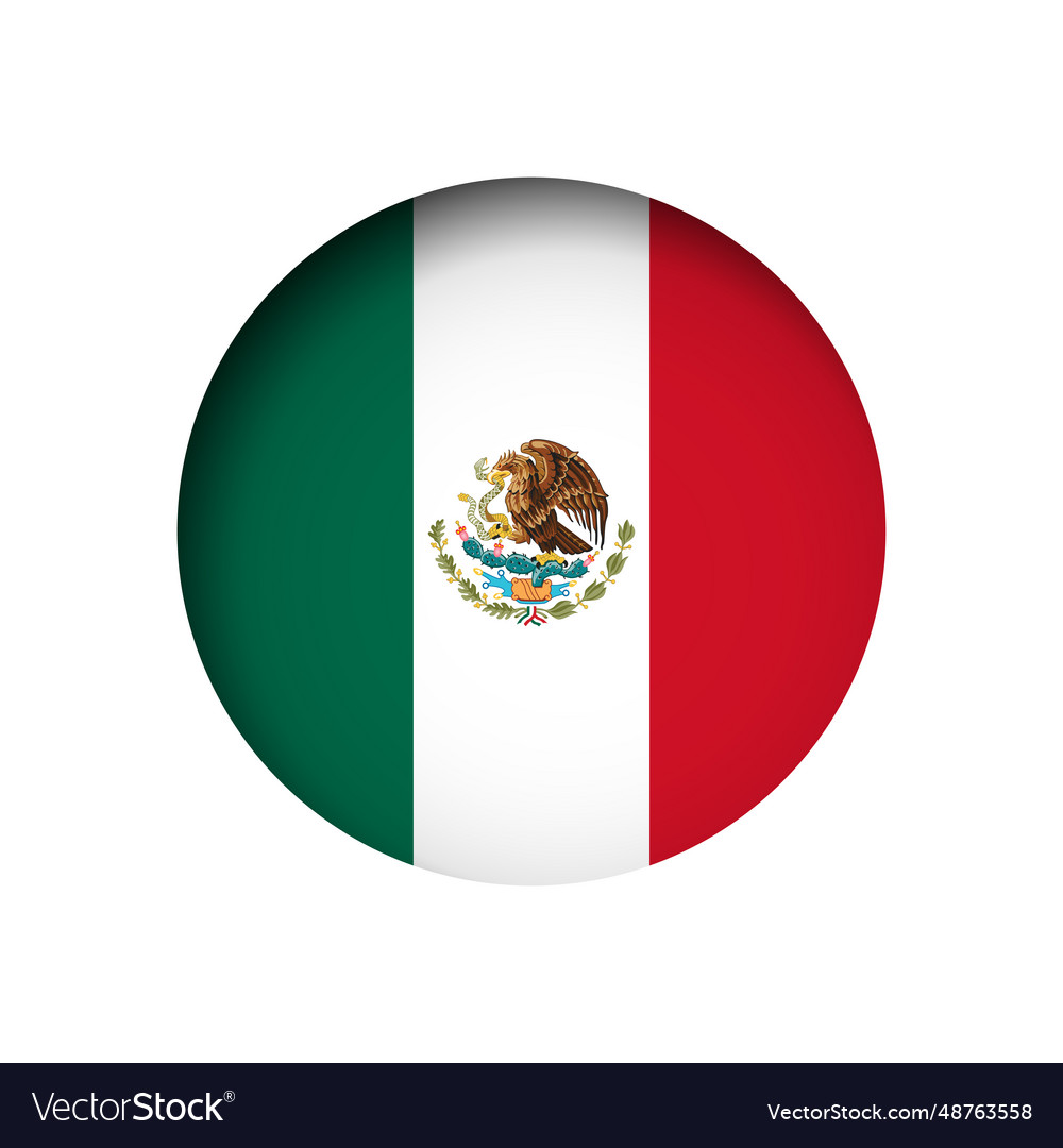 Circle flag of mexico Royalty Free Vector Image