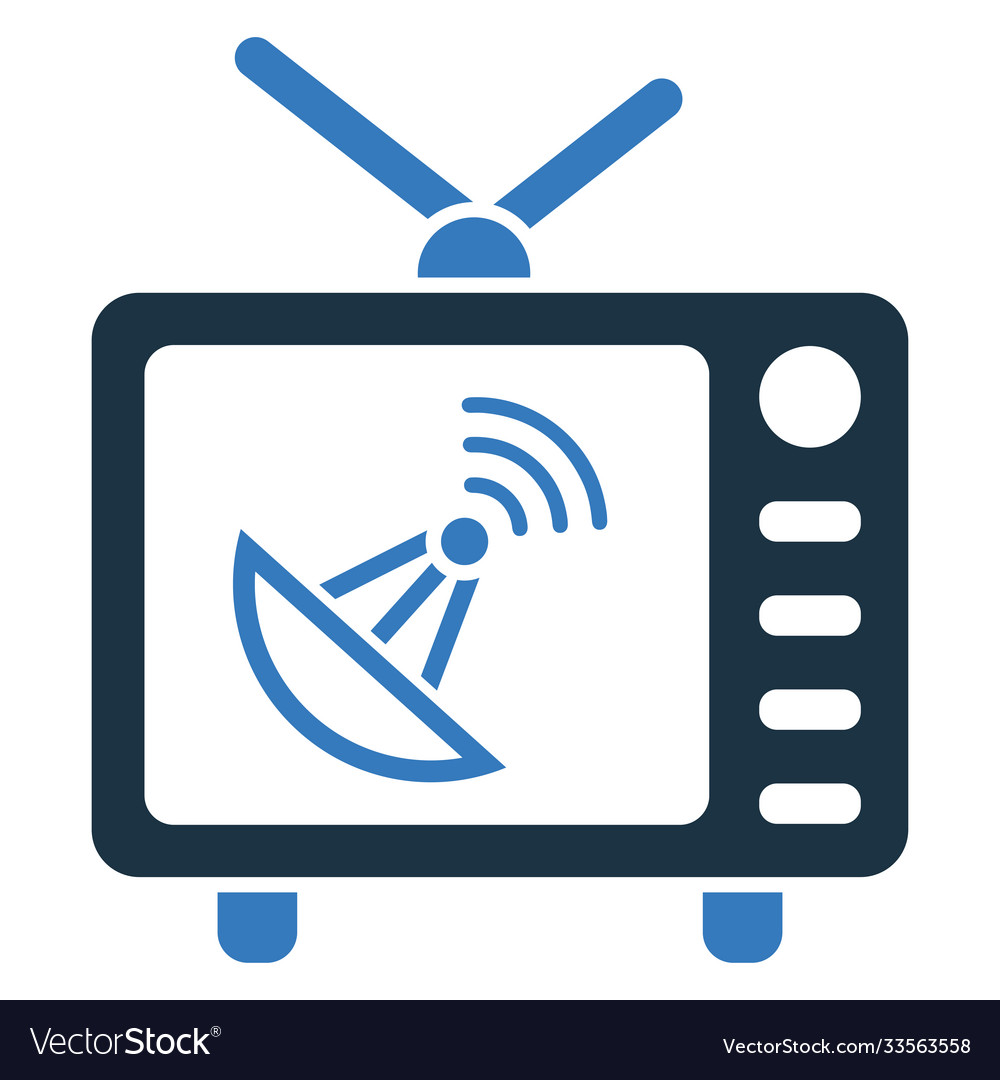 Dish television tv icon editable isolated