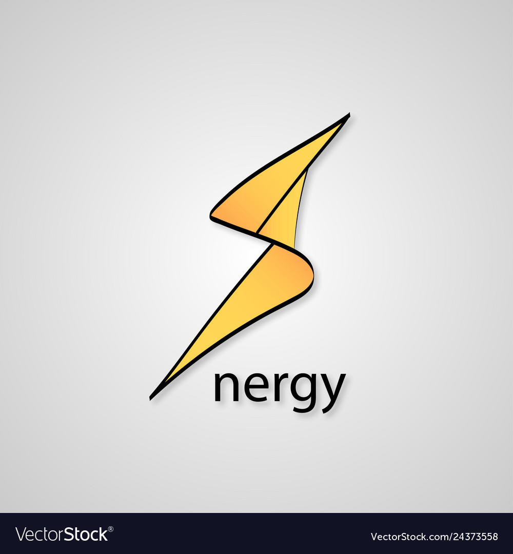 Energy logo with shadow on a grey color