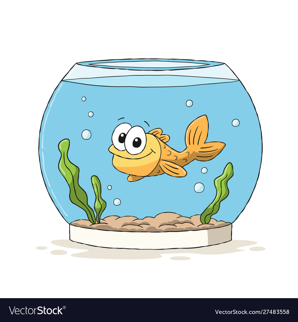 Goldfish In Glass Royalty Free Vector Image - Vectorstock