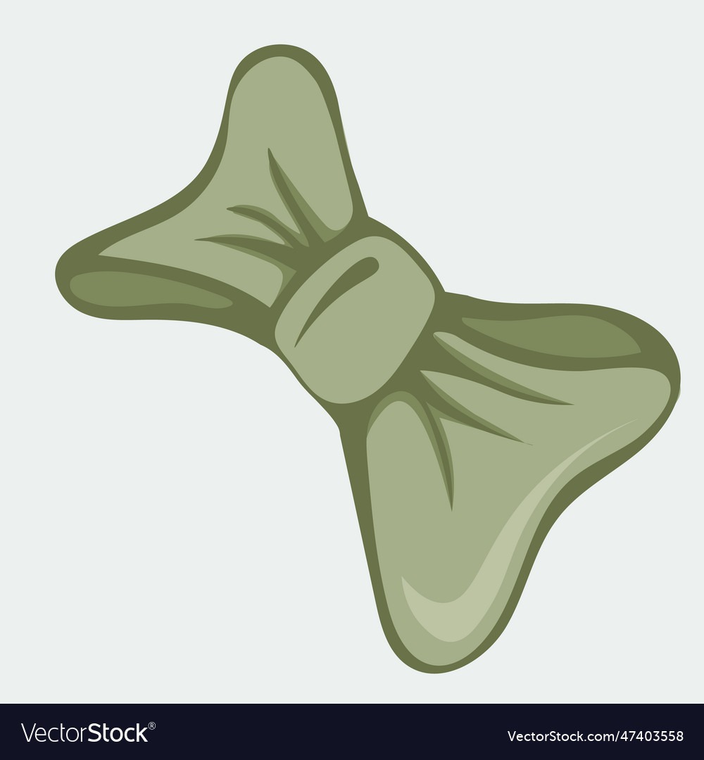 Handdrawn green hair bow Royalty Free Vector Image