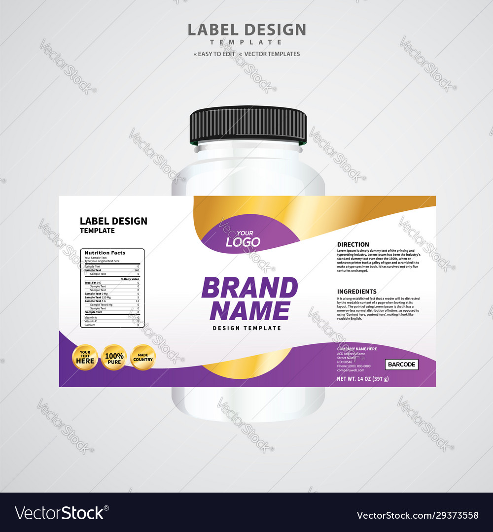 Label and packaging template design Royalty Free Vector