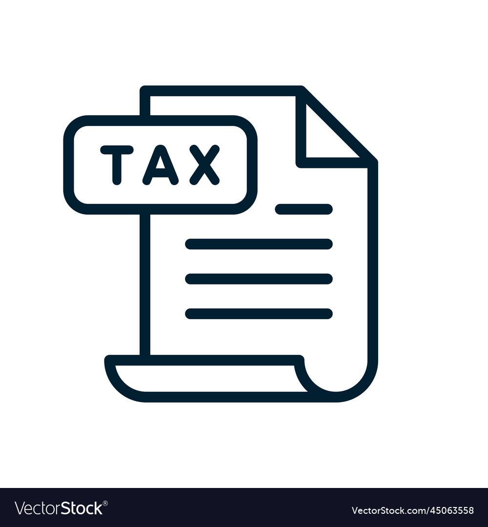 Tax return outline icon Royalty Free Vector Image