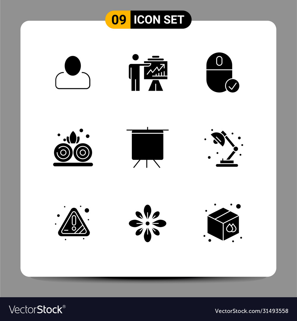 User interface pack 9 basic solid glyphs