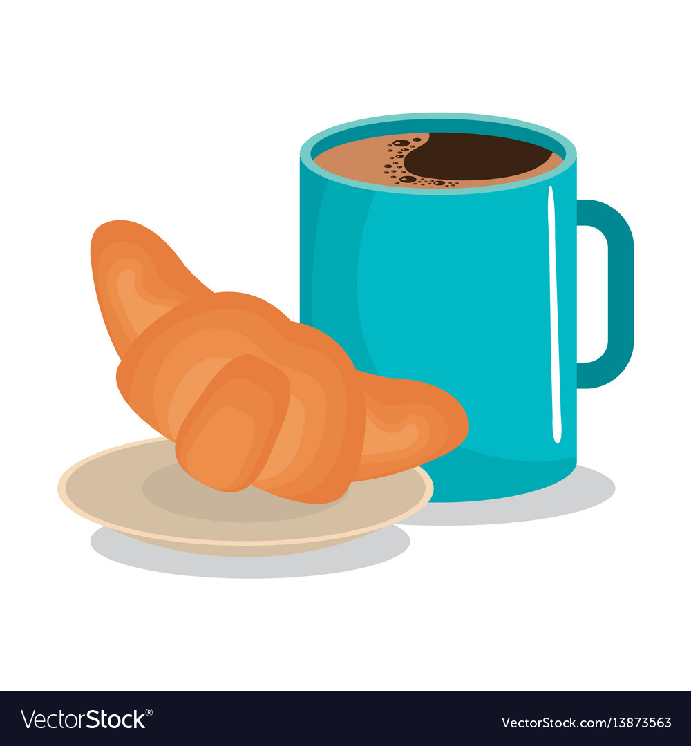 Coffee And Bread Delicious Breakfast Royalty Free Vector