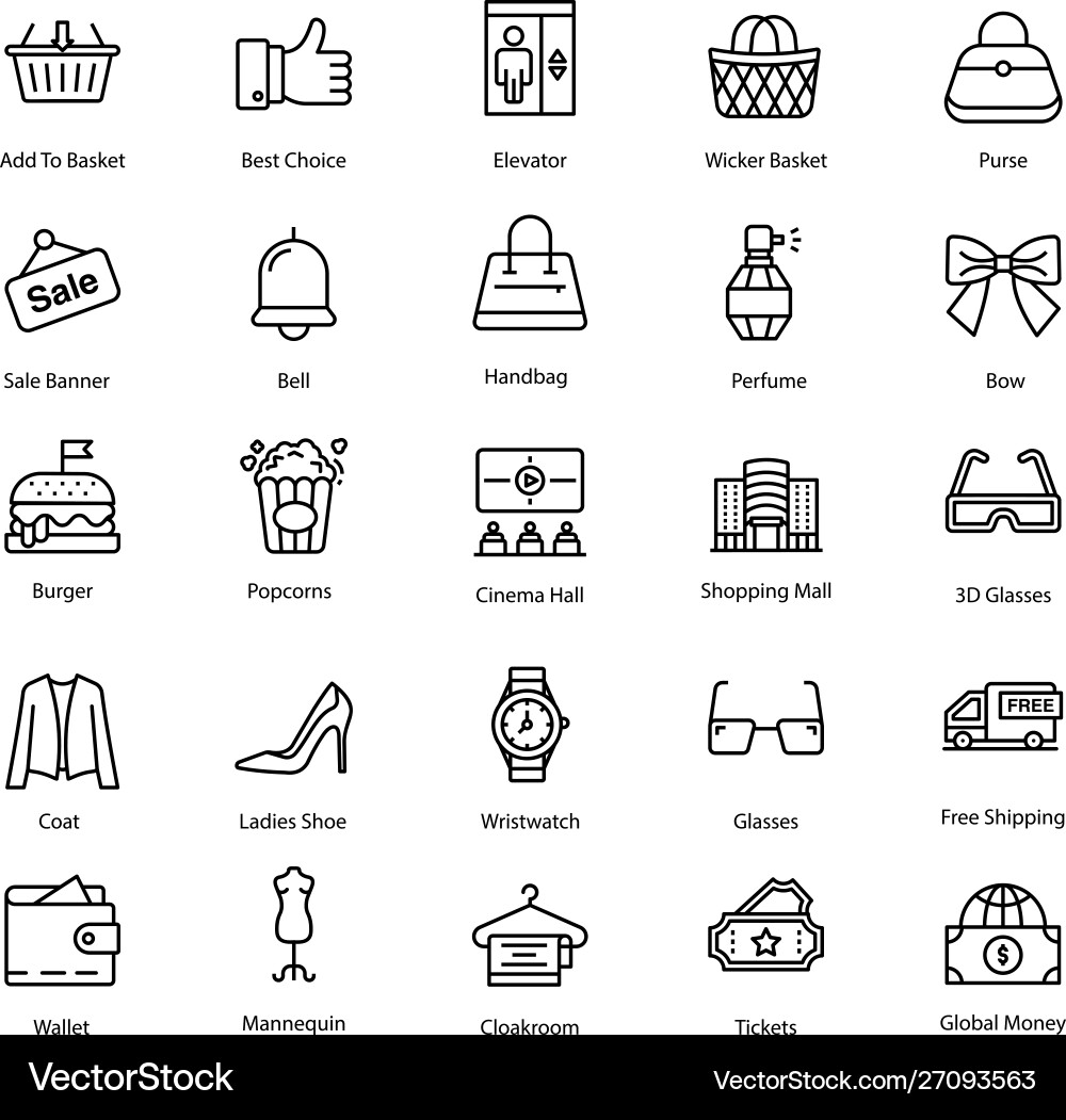 Commerce line pack Royalty Free Vector Image - VectorStock