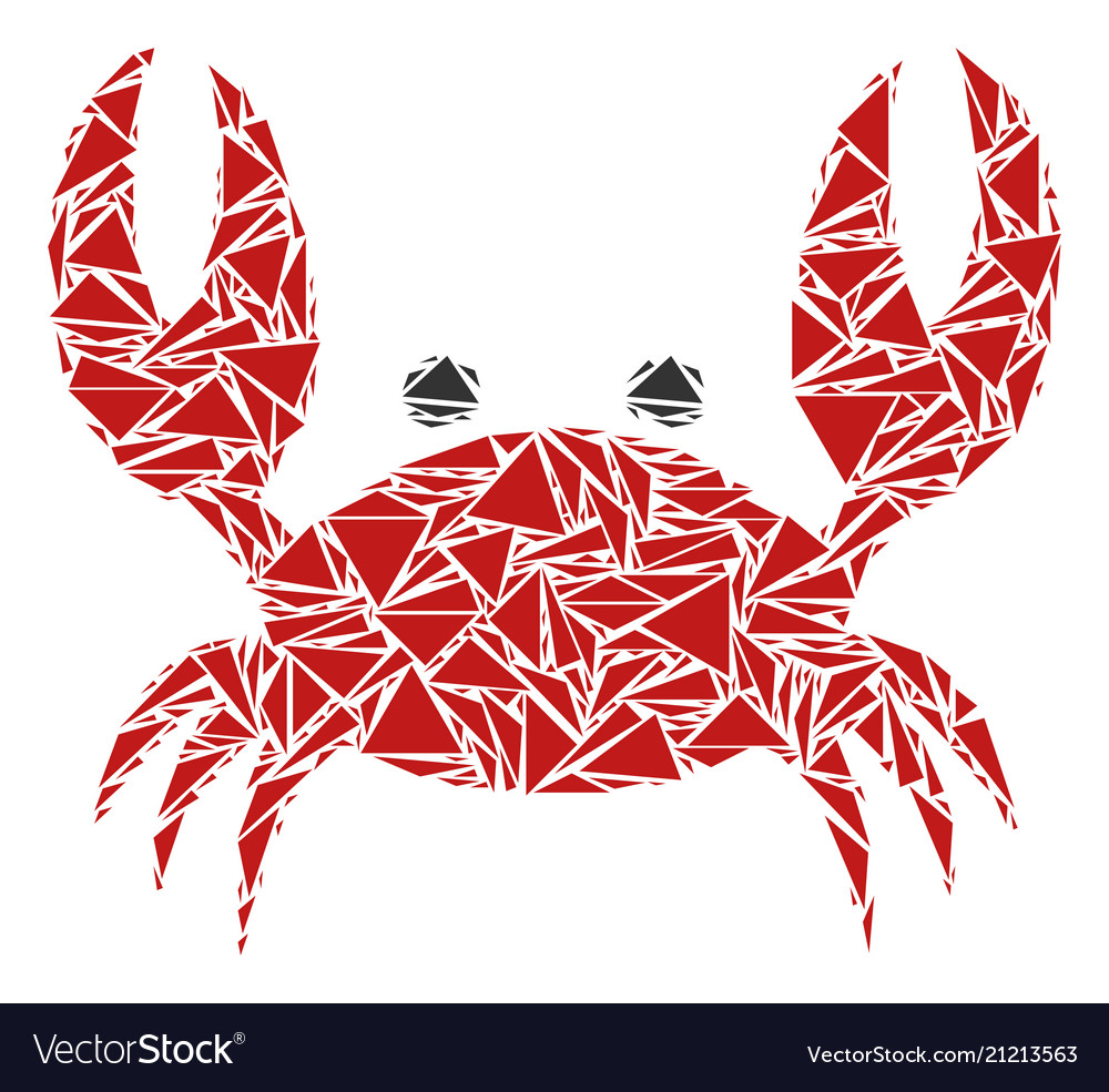 Crab collage of triangles Royalty Free Vector Image