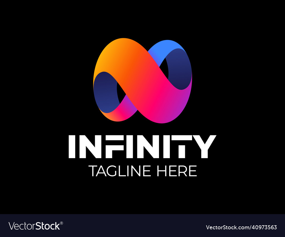 Infinity ribbon logo abstract Royalty Free Vector Image