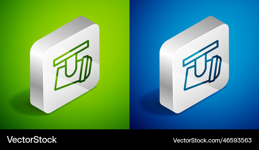 Isometric line led track lights and lamps Vector Image