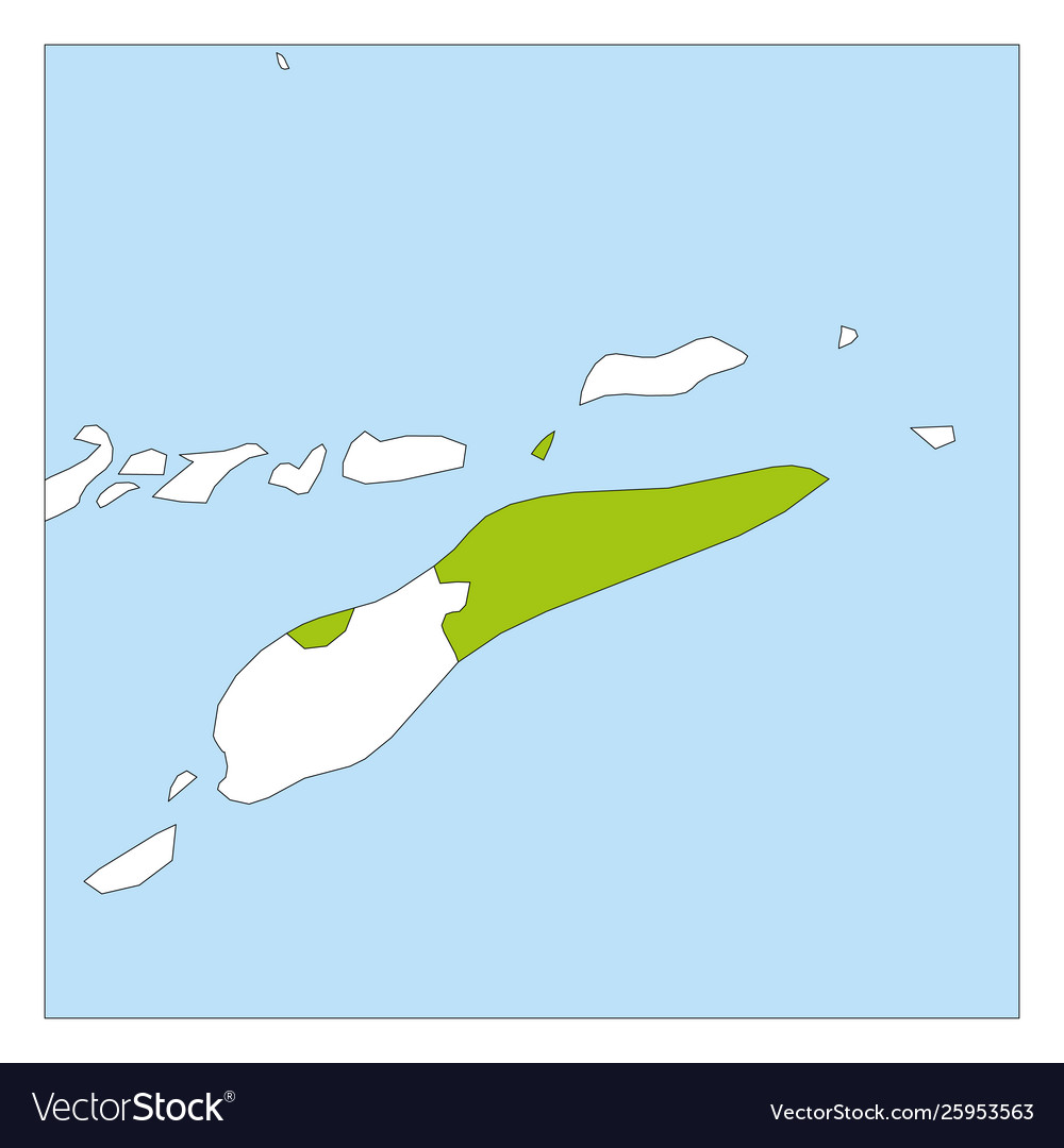 Map east timor green highlighted with neighbor