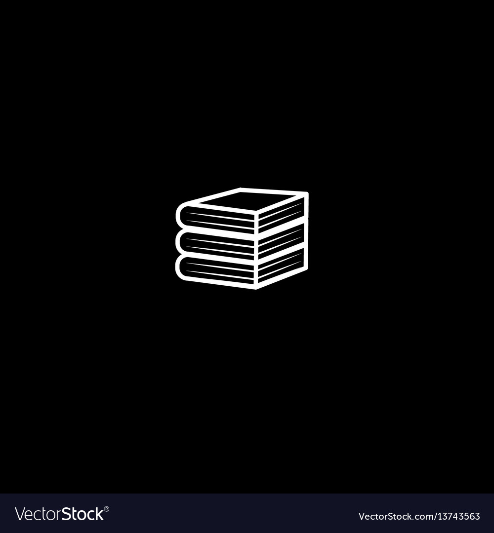 Minimalistic icon stack of thick books