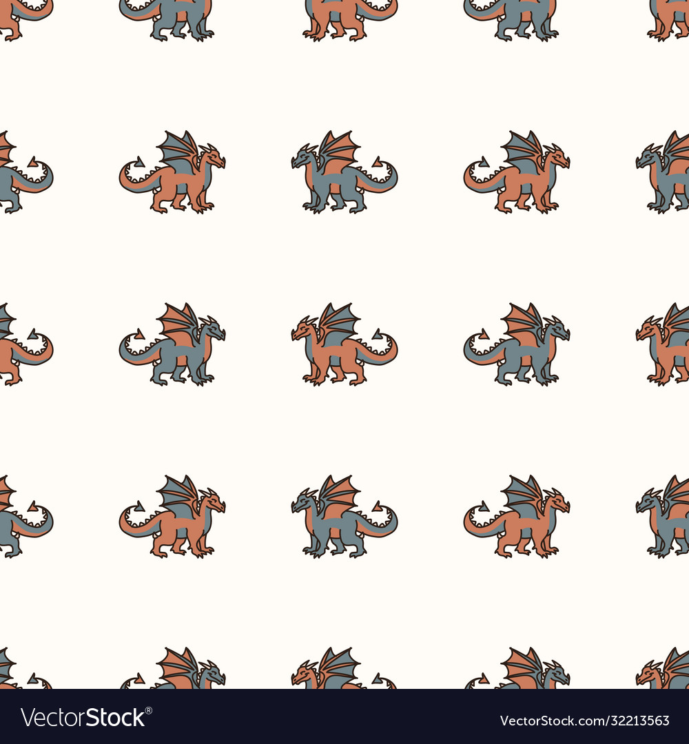 Seamless background two dragon gender neutral baby