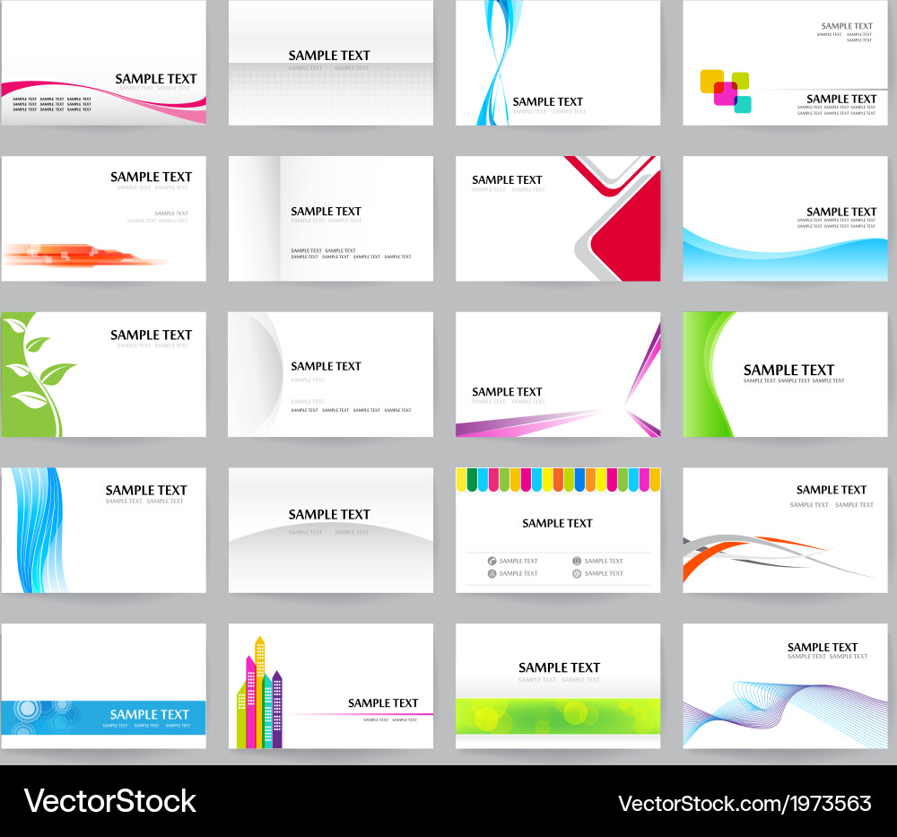Set of 20 NameCard Template Set 01 Royalty Free Vector Image