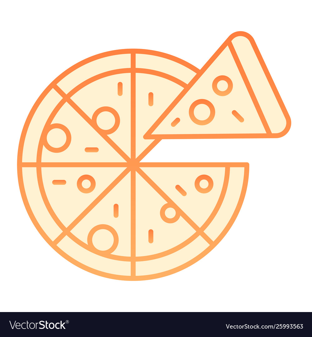 Sliced pizza flat icon italian food orange icons