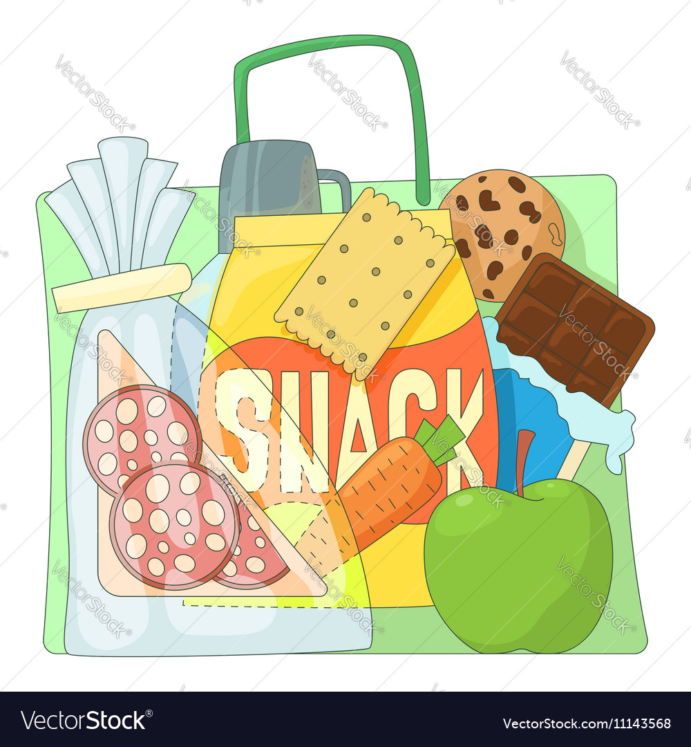 Bag with purchases icons set flat style Royalty Free Vector