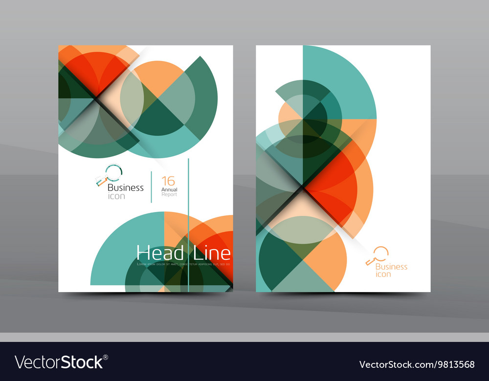 Colorful annual report cover Royalty Free Vector Image