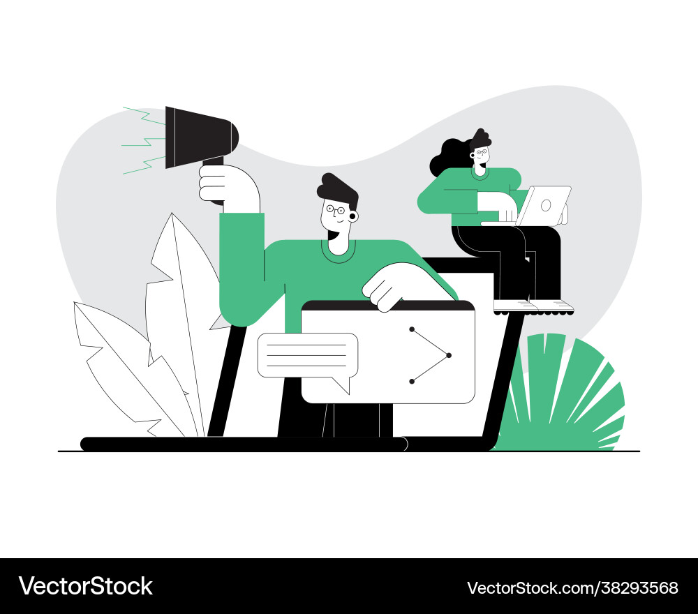 Couple using technology Royalty Free Vector Image