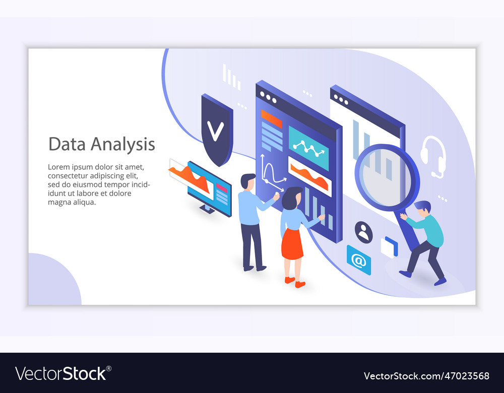 Creative website template of data analysis concept