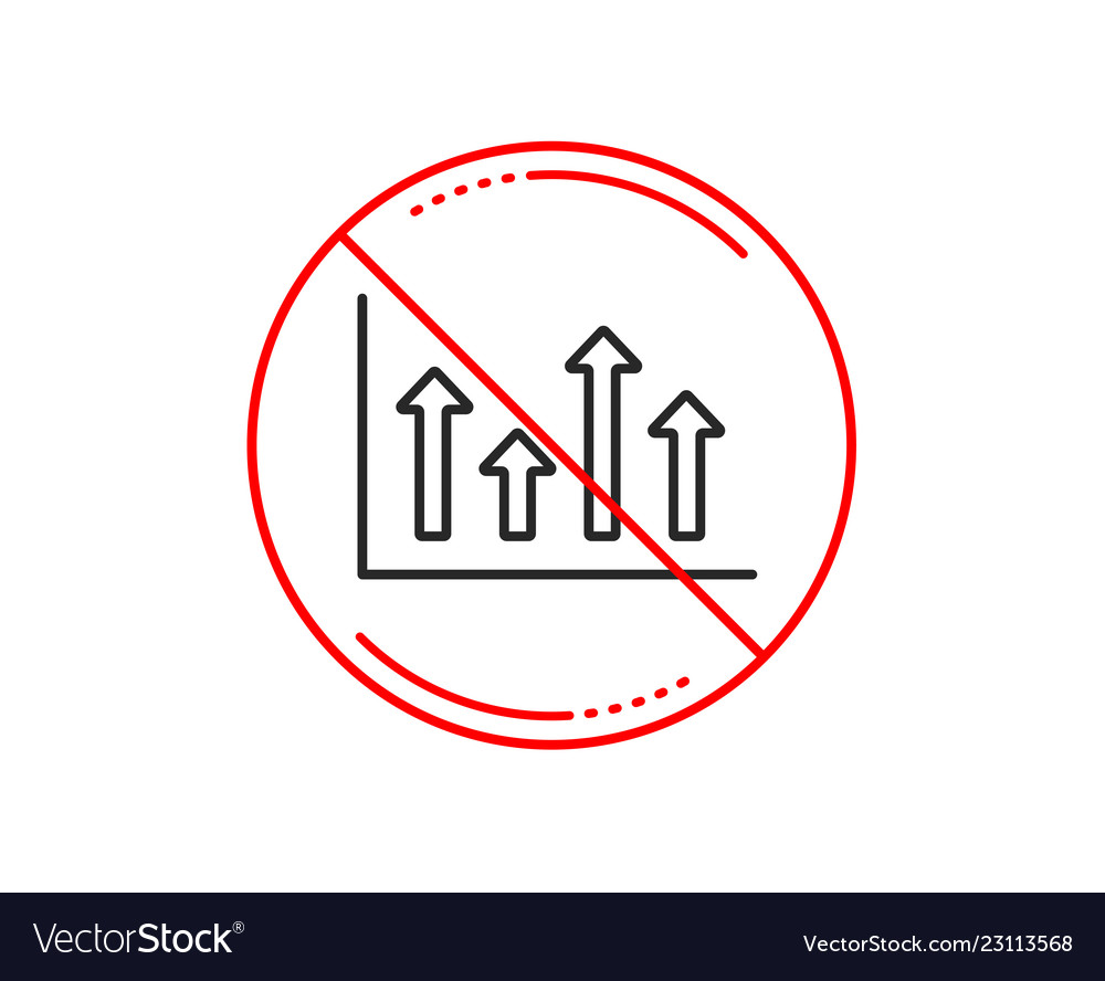 Growth chart line icon upper arrows sign