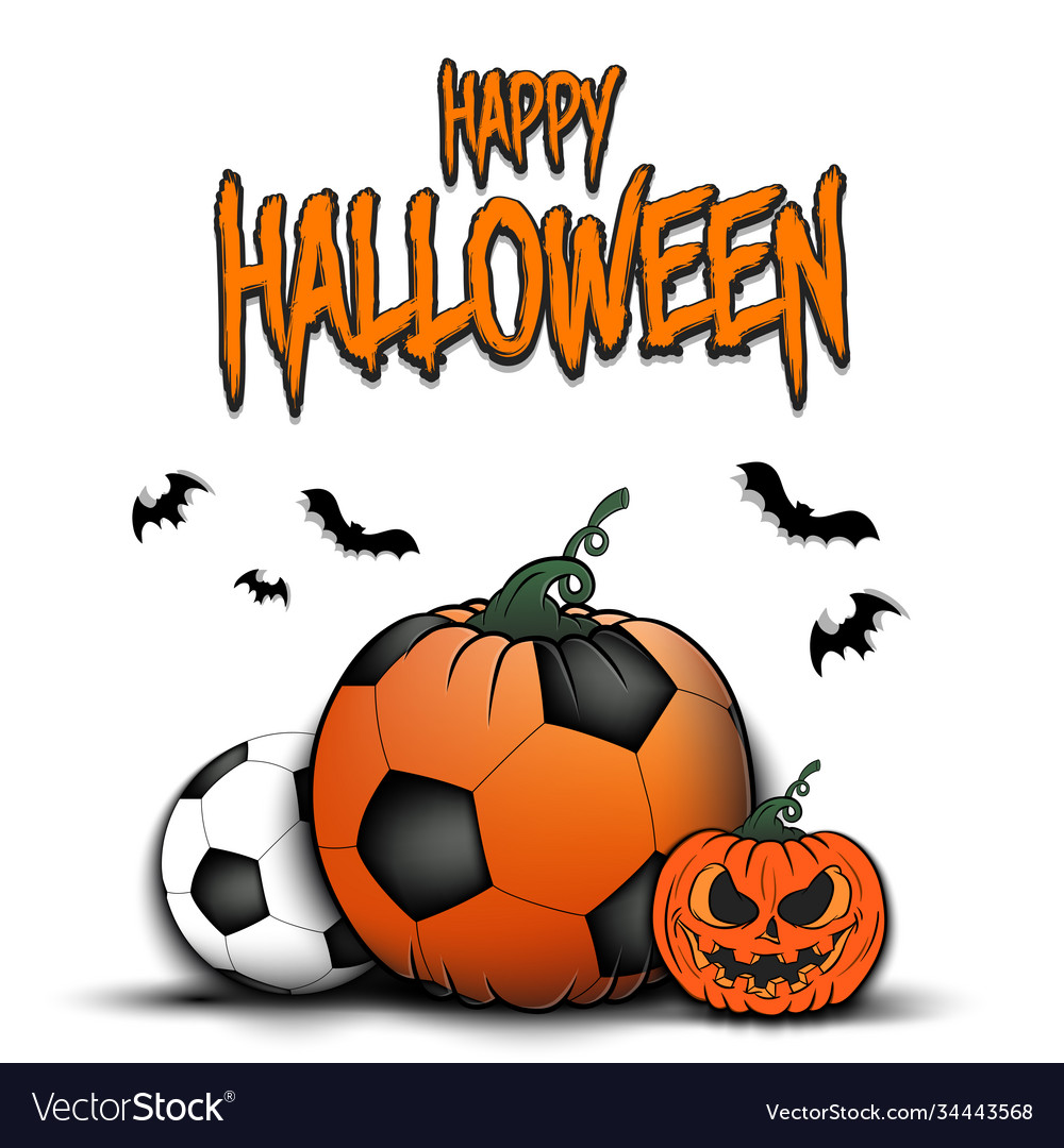 Happy Halloween Fußball Kürbis