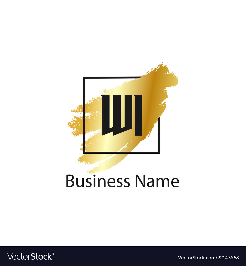 Initial letter wi logo template design