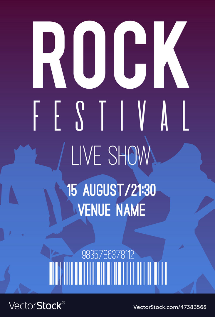 Rock festival advertising poster or banner