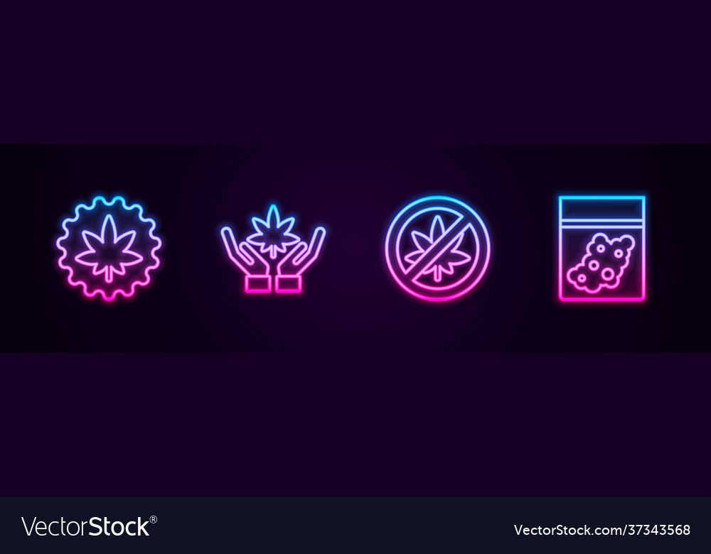 Set line marijuana or cannabis leaf stop