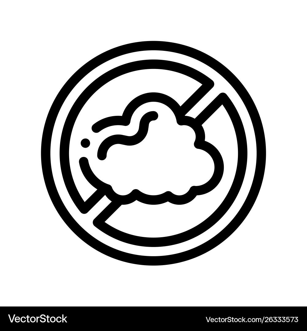 Allergen Free Sign Dust Thin Line Icon Royalty Free Vector
