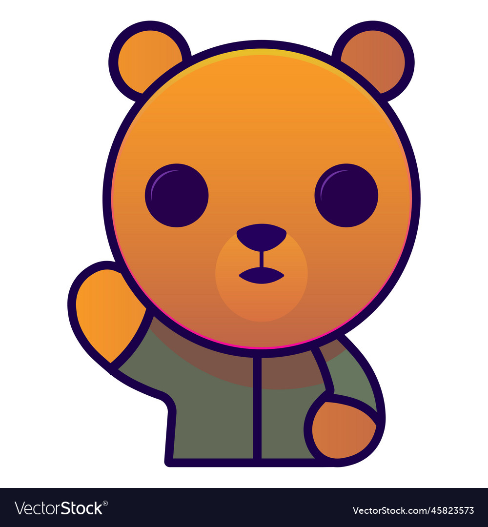 Bear flat cartoon style logo Royalty Free Vector Image