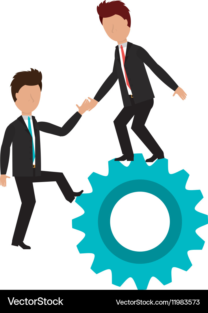 Business people with gear teamwork Royalty Free Vector Image