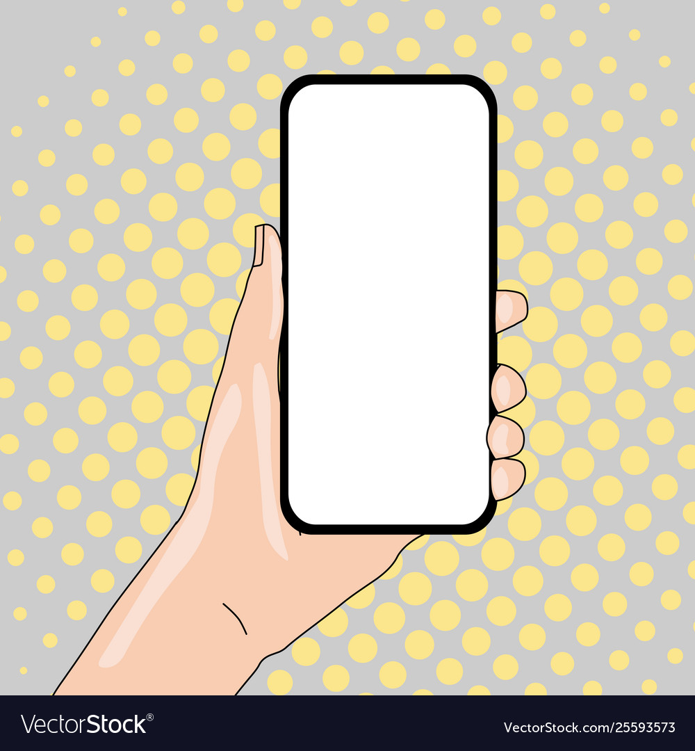 Closeup blank screen smartphone held in hand