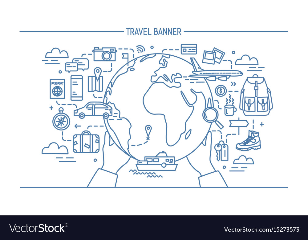 Concept of travel and tourism horizontal