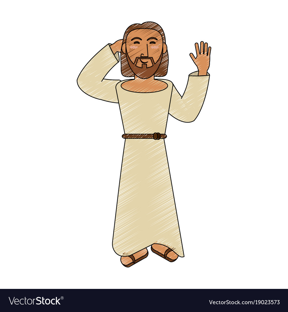 Jesuschrist cute cartoon Royalty Free Vector Image