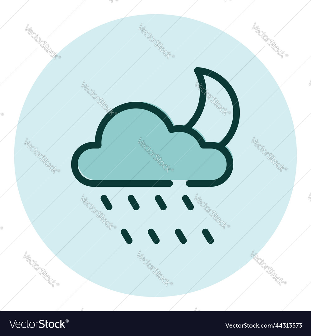 Rainy night forecast on a white background Vector Image