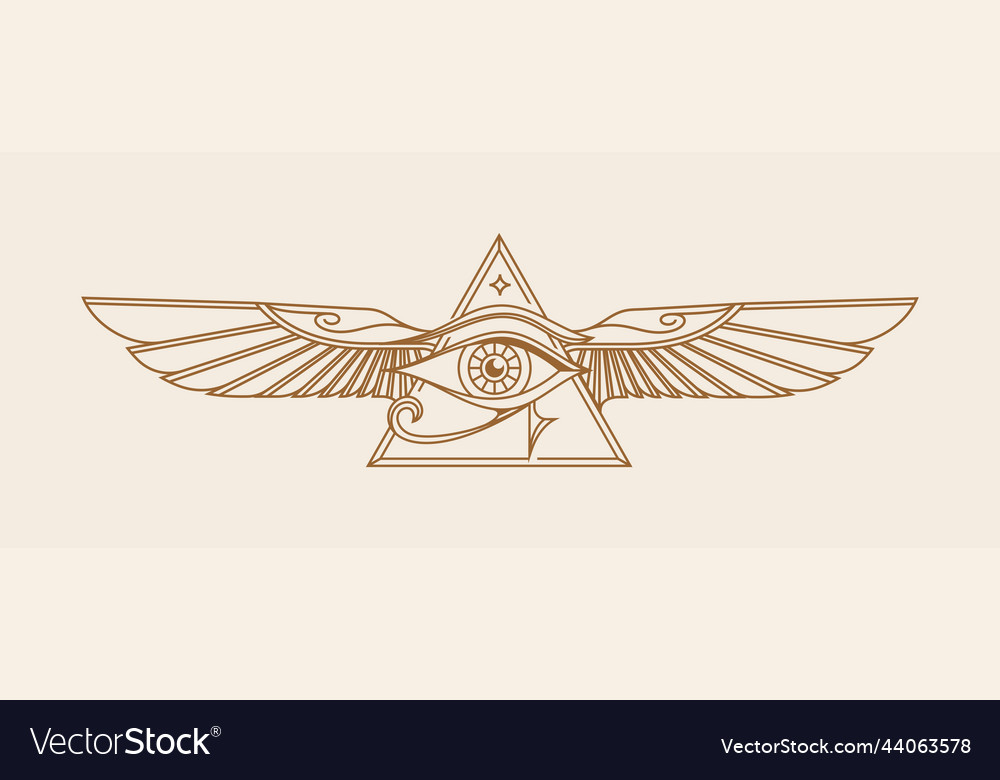 Ancient egypt vintage art hipster line art Vector Image