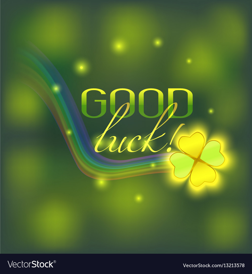 Card with good luck wish Royalty Free Vector Image