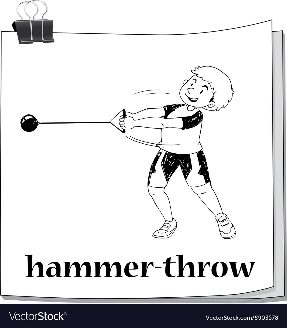 Doodle of people doing hammer-throw