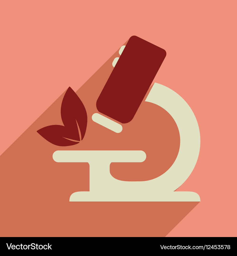 Flat web icon with long shadow microscope Vector Image