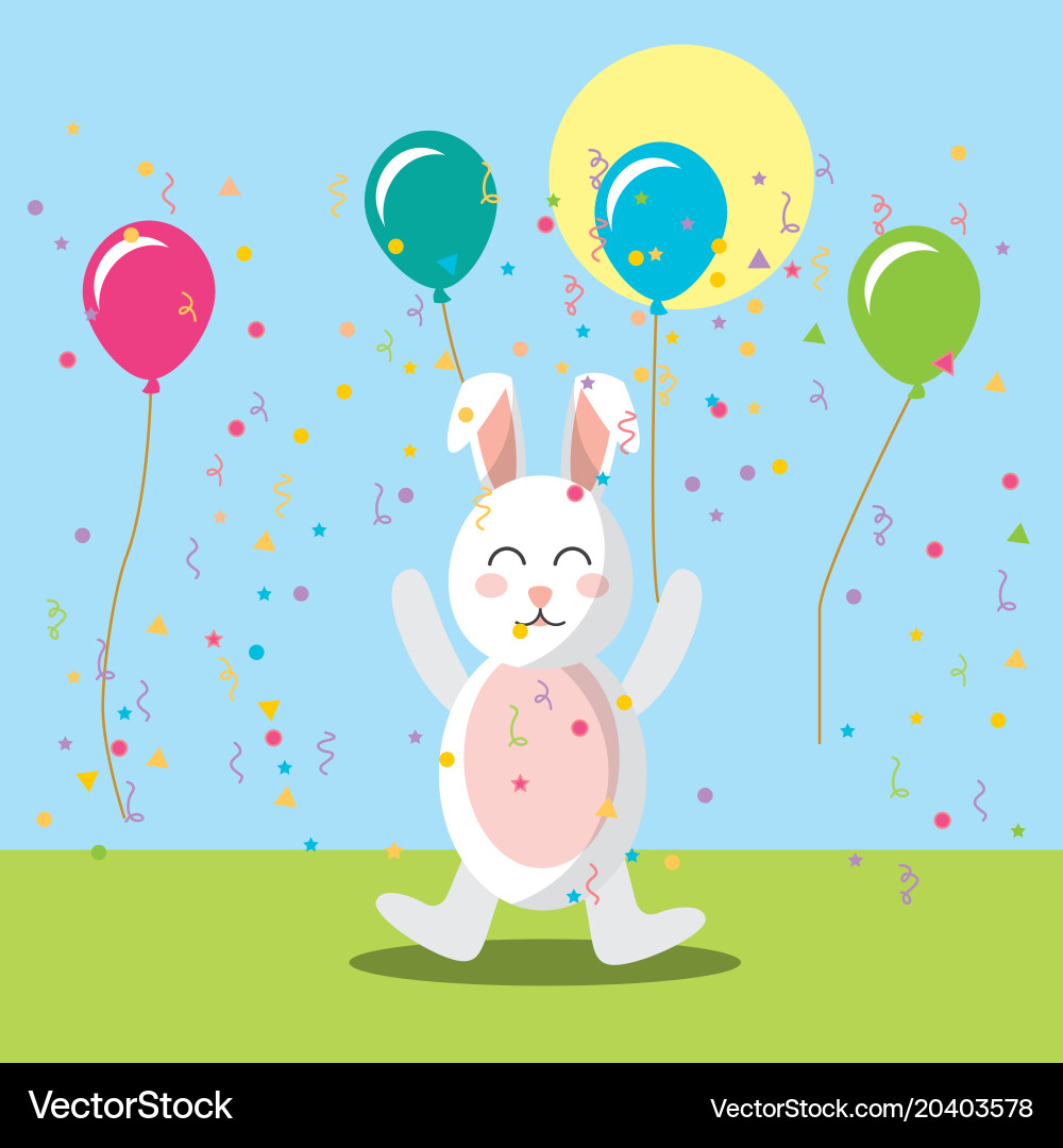 Happy easter rabbit Royalty Free Vector Image - VectorStock