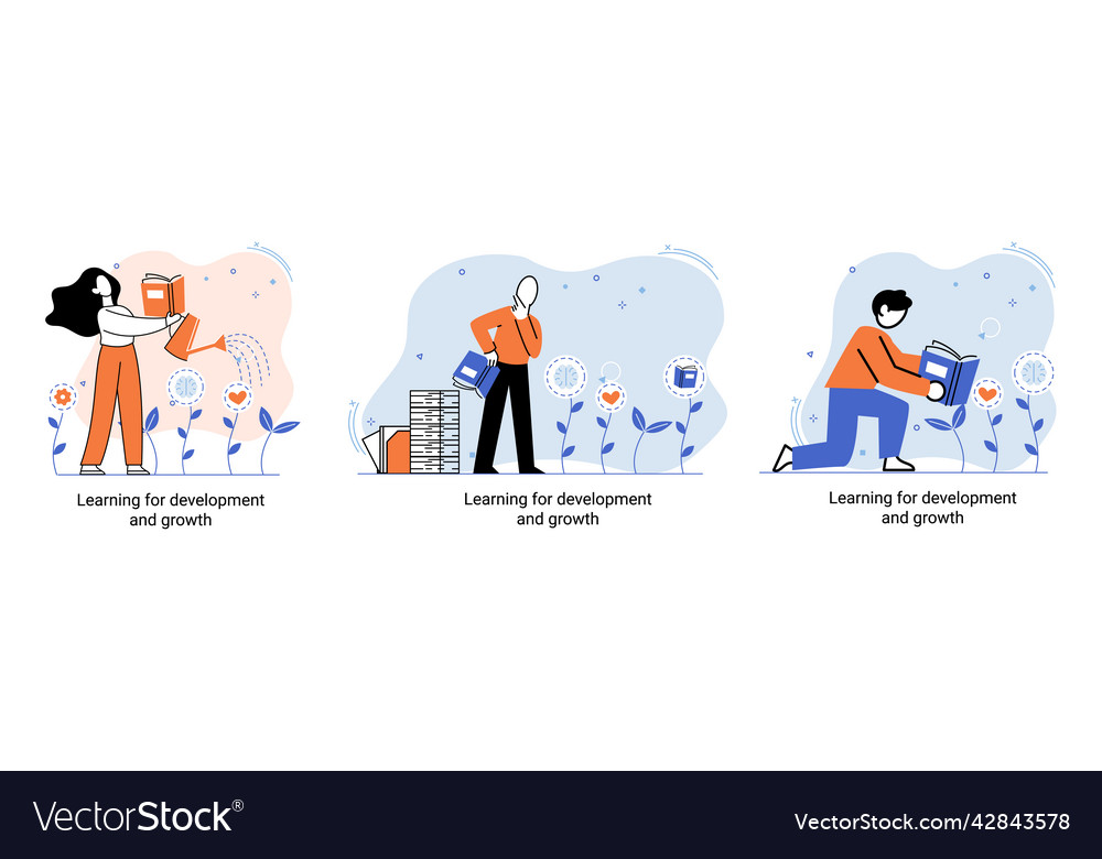 Learning for development and growth self-learning Vector Image