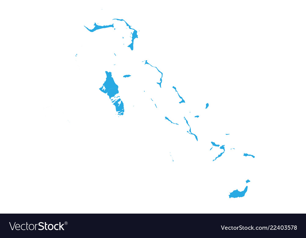 Map of bahamas high detailed - bahamas Royalty Free Vector