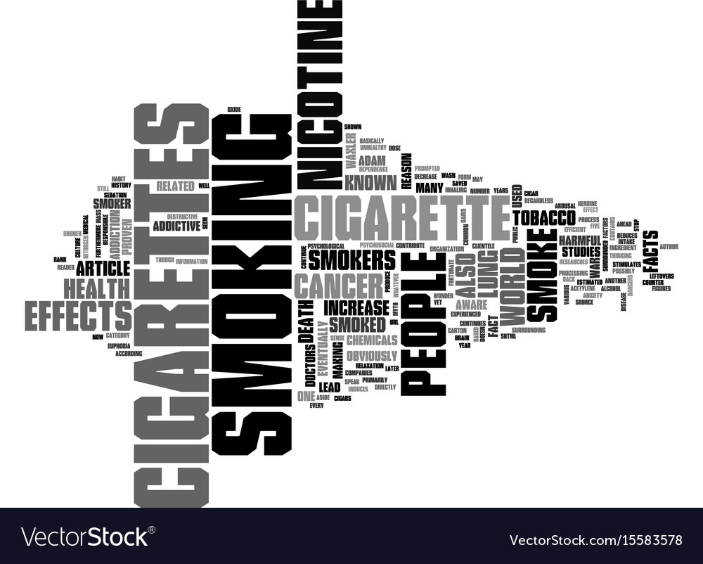 Why do people smoke cigarettes text word cloud vector image
