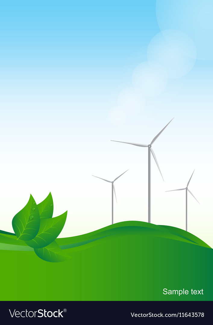 Download Wind generator green energy background Royalty Free Vector