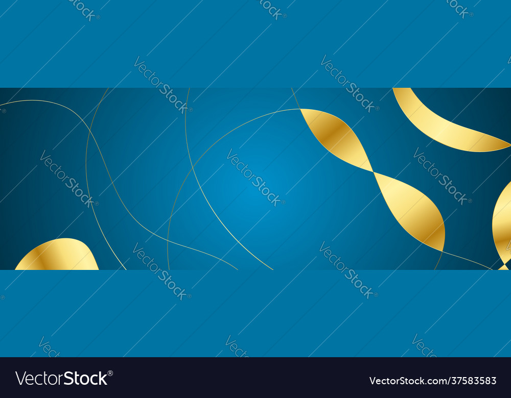 Abstract wavy pattern with gold luxury dark blue