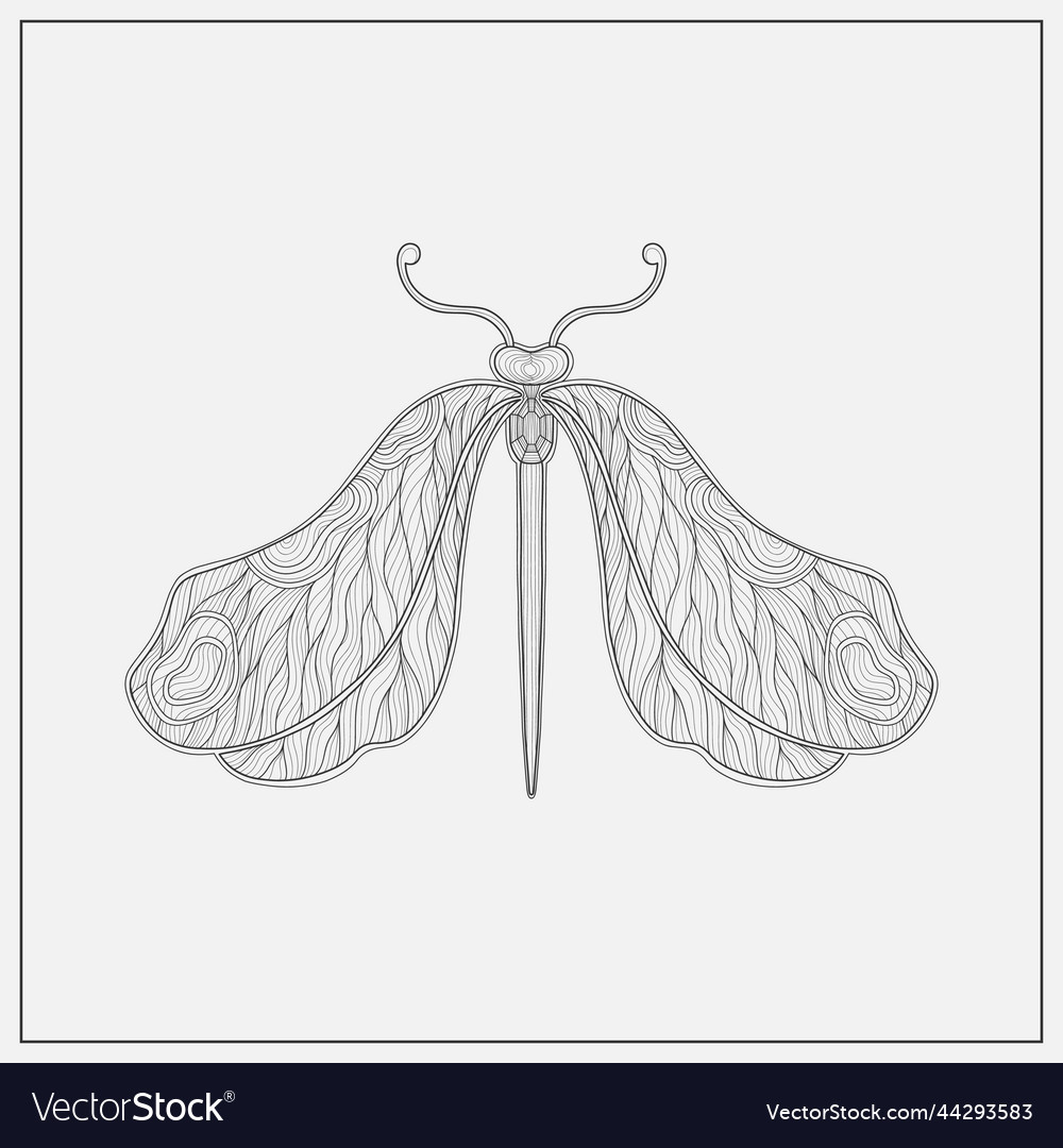 Art nouveau style dragonfly insect basic element