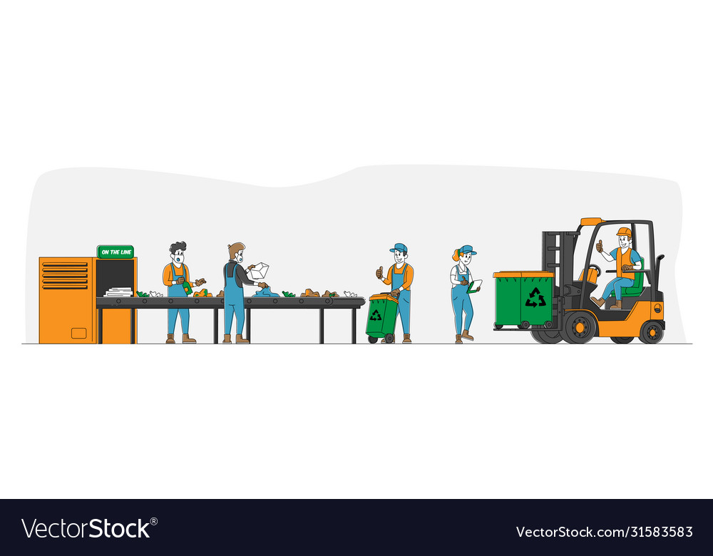 Characters working on waste recycling plant