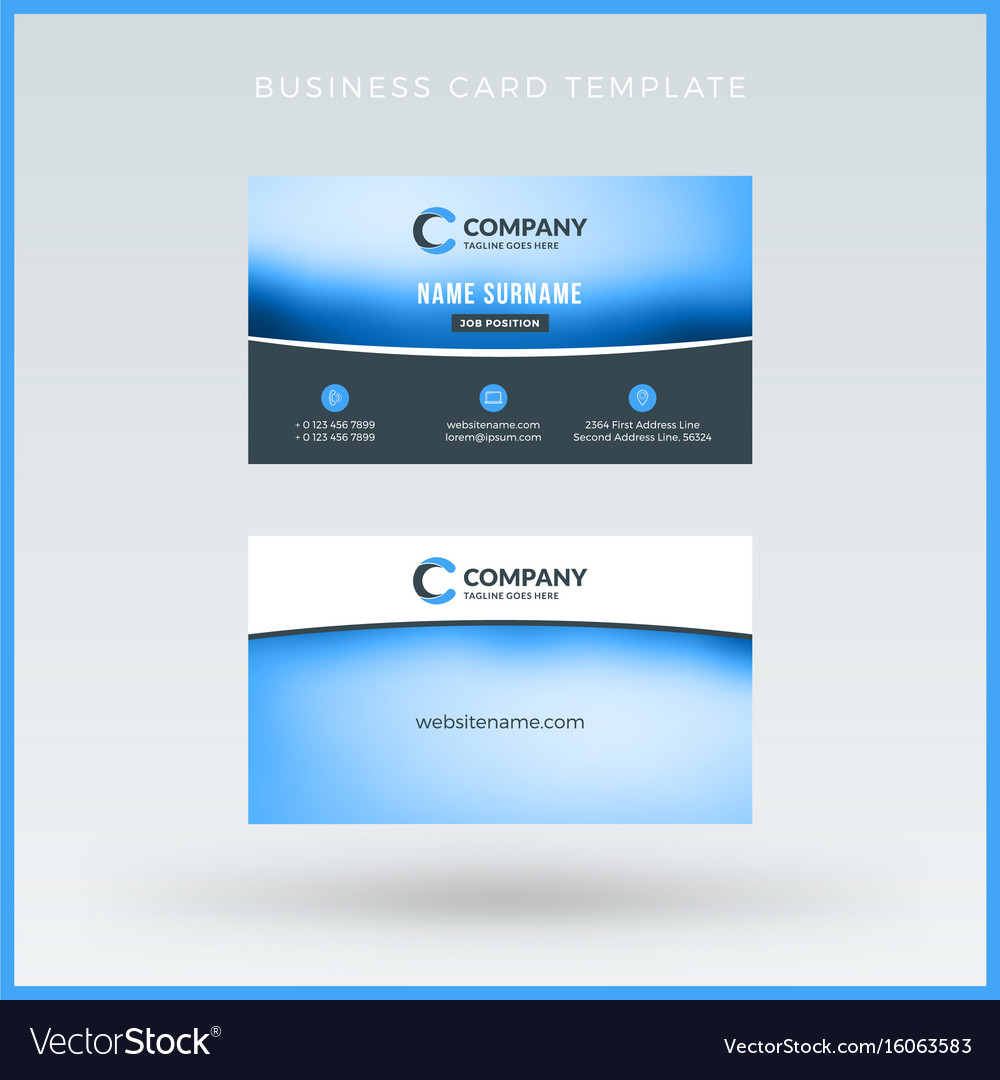 Double-sided blue business card template